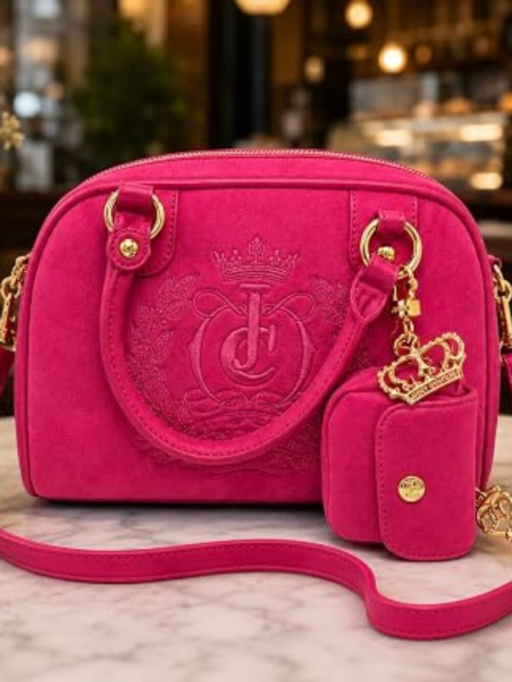Juicy Couture Sparkle Royal Satchel Raspberry Tart